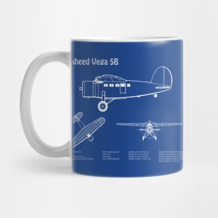 Lockheed Vega 5b of Amelia Earhart - Airplane Blueprint - ADpng Mug